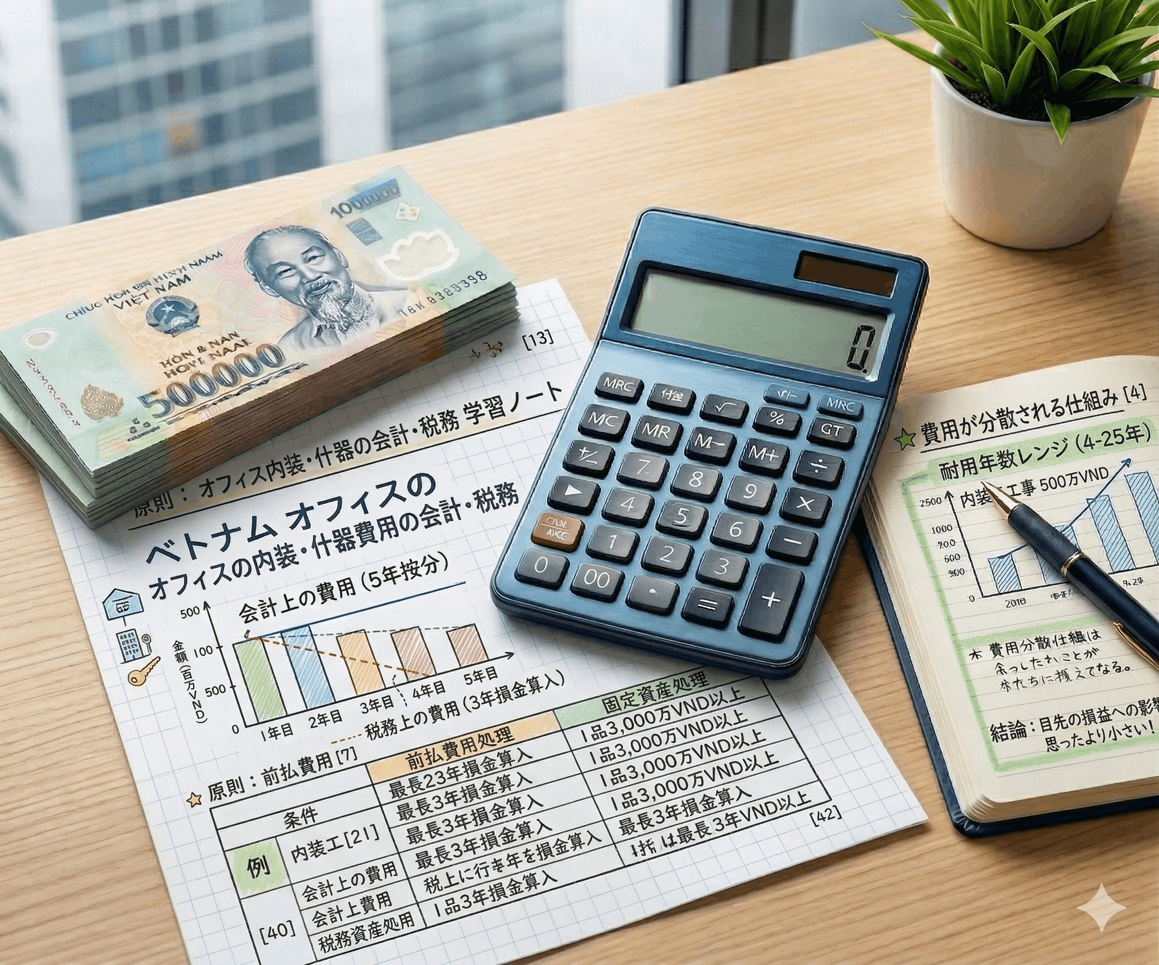 ベトナム オフィスの内装・什器費用の会計・税務